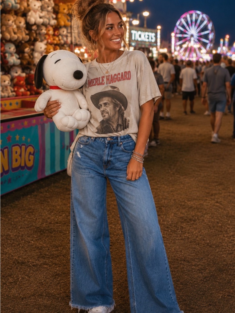 Lucky Brand Wide-Leg High-Rise Jeans in Light Blue Wash